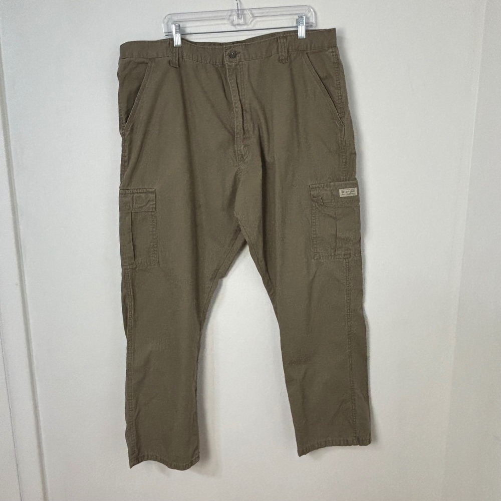 Wrangler Men Ripstop Cargo Pants Olive Green Workwear Utility Gorpcore 42x32